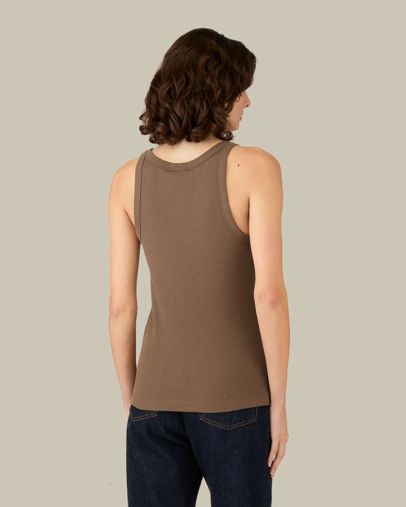 Ribbed Tank Top Dark Cedar