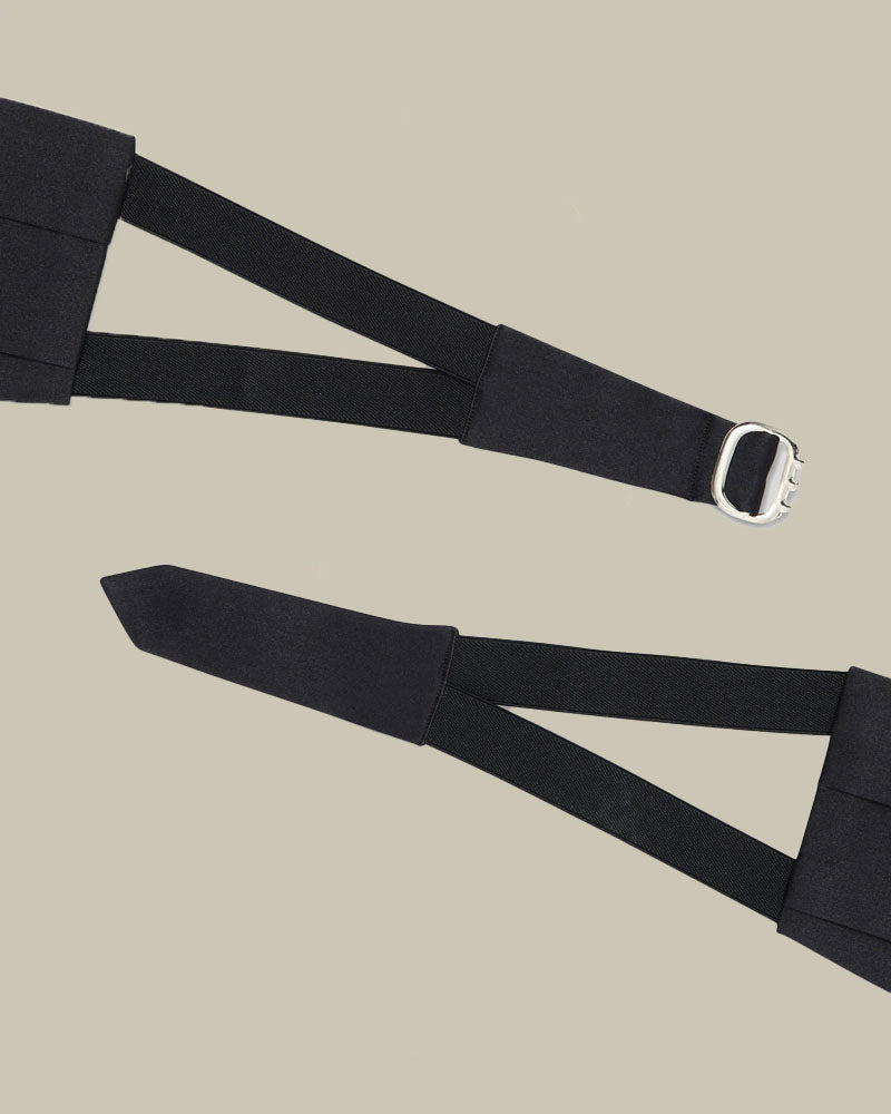 Black Satin Silk Cummerbund