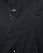 Black Double Breasted Cotton Suit