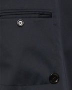 Black Double Breasted Cotton Suit