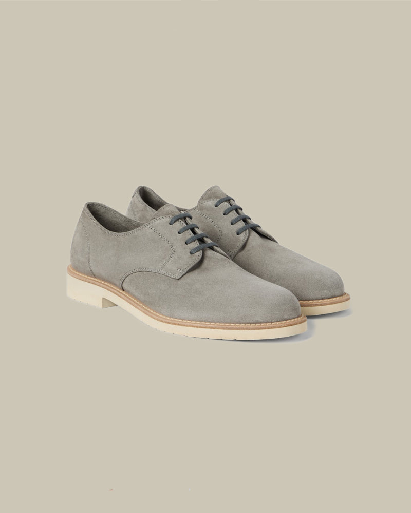 Grey Reversed Calfskin Lightweight Derbys
