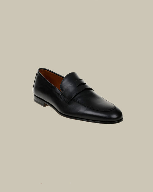 Black Calfskin Leather Loafer