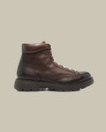 Brown Soft Grain Leather Laced Ankle Boot