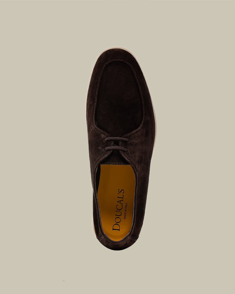Brown Suede Lace Up Loafer