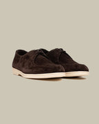 Brown Suede Lace Up Loafer