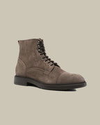 Brown Suede Lace Ankle Boots