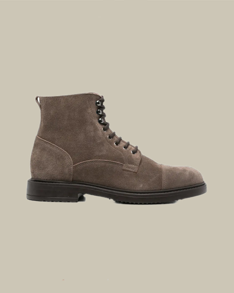 Brown Suede Lace Ankle Boots