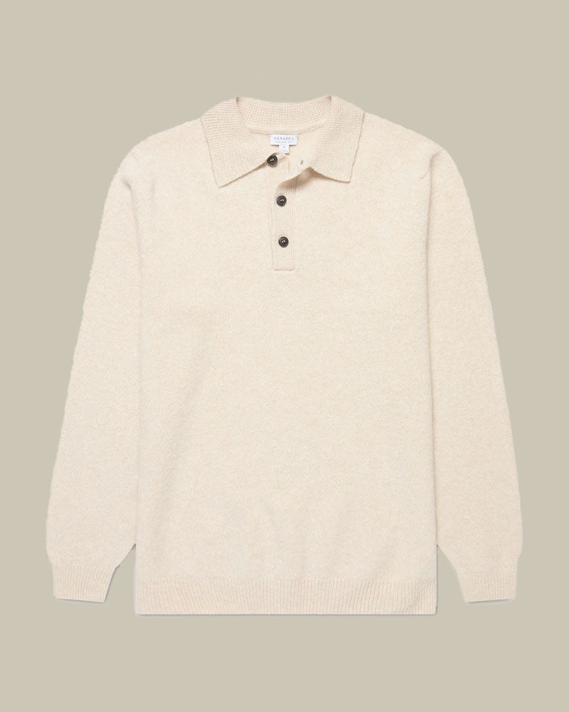 Oatmeal Lambswool Polo