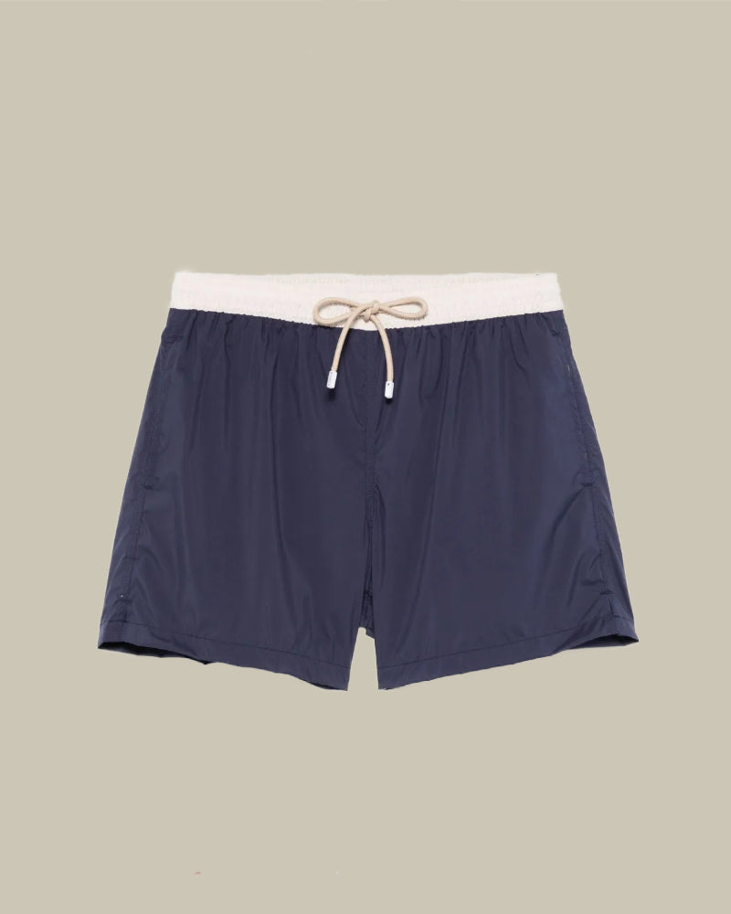 Navy & Beige Tahiti Airstop Swim Short
