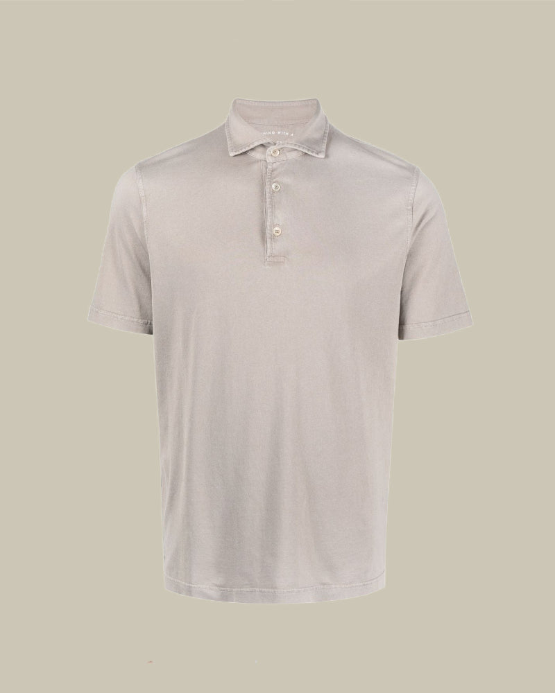 Zero Giza Cotton Taupe Polo Shirt