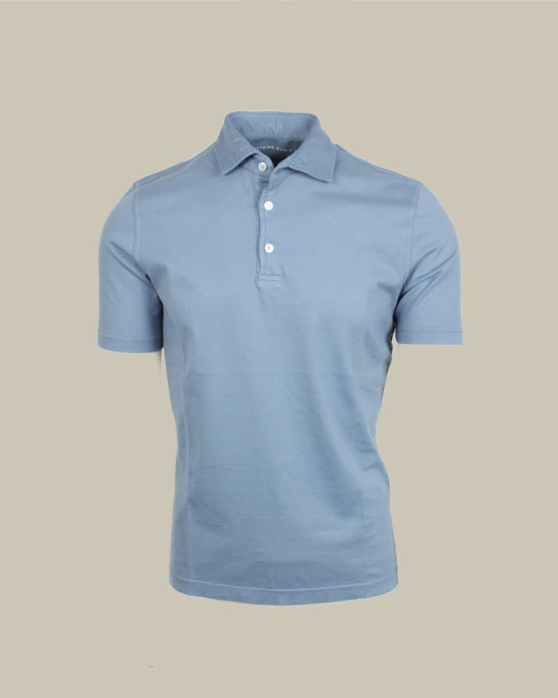 Zero Giza Cotton Sky Blue Polo Shirt