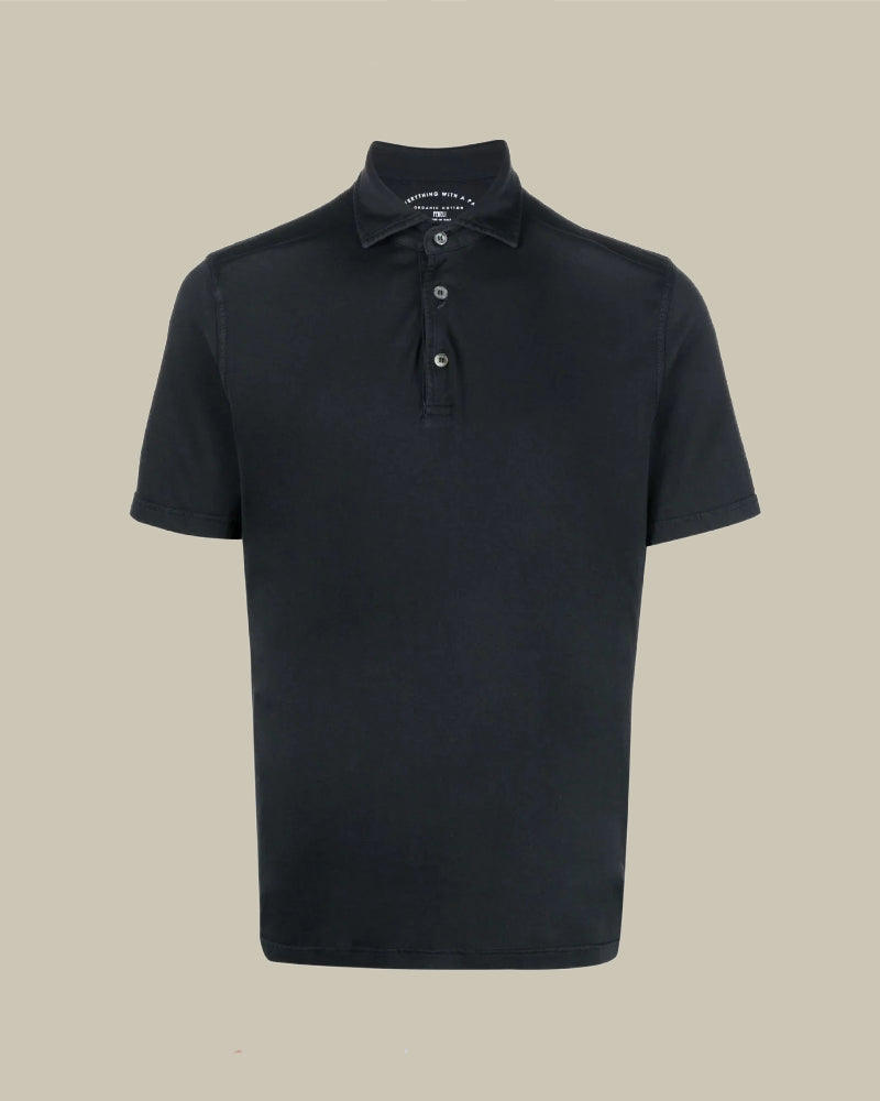 Zero Giza Cotton Black Polo Shirt