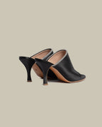 Satin Mules With Rhinestone Trim
