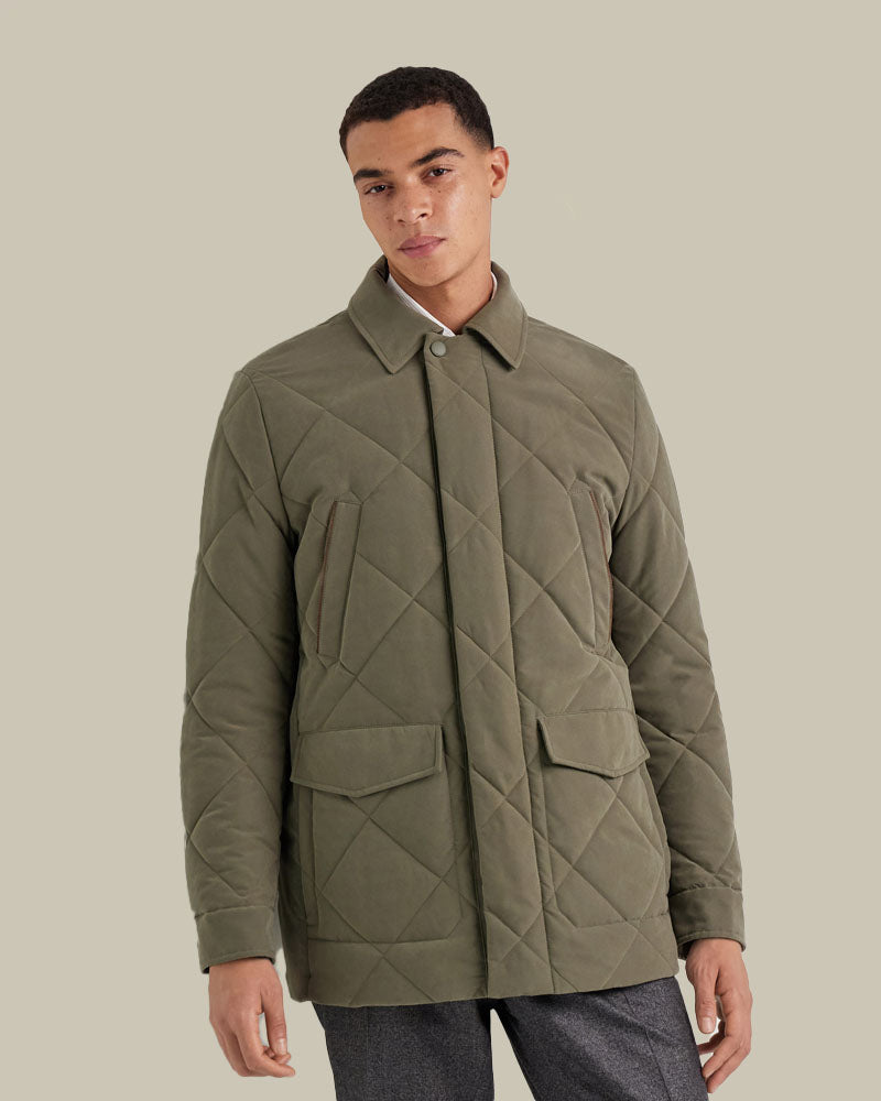 Sage Green Technical Fabric Utility Jacket