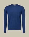 Electric Blue Fluid Silk Crew Neck
