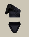 Black Rouched Shoulder Bikini