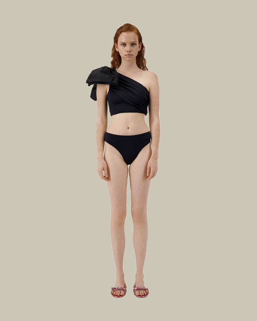 Black Rouched Shoulder Bikini