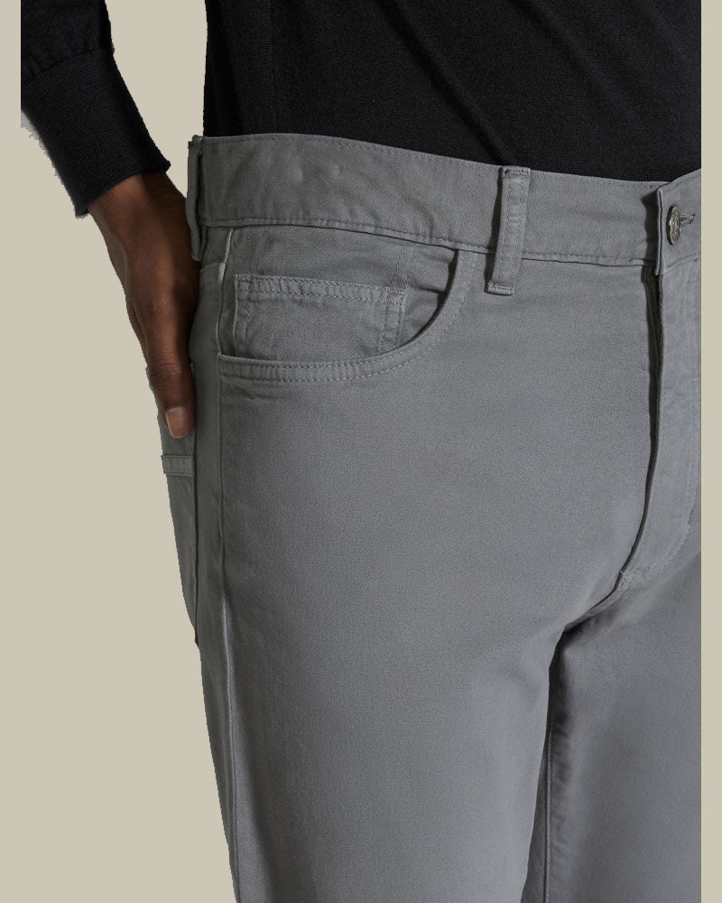 Grey Stretch Cotton Roccia Jeans