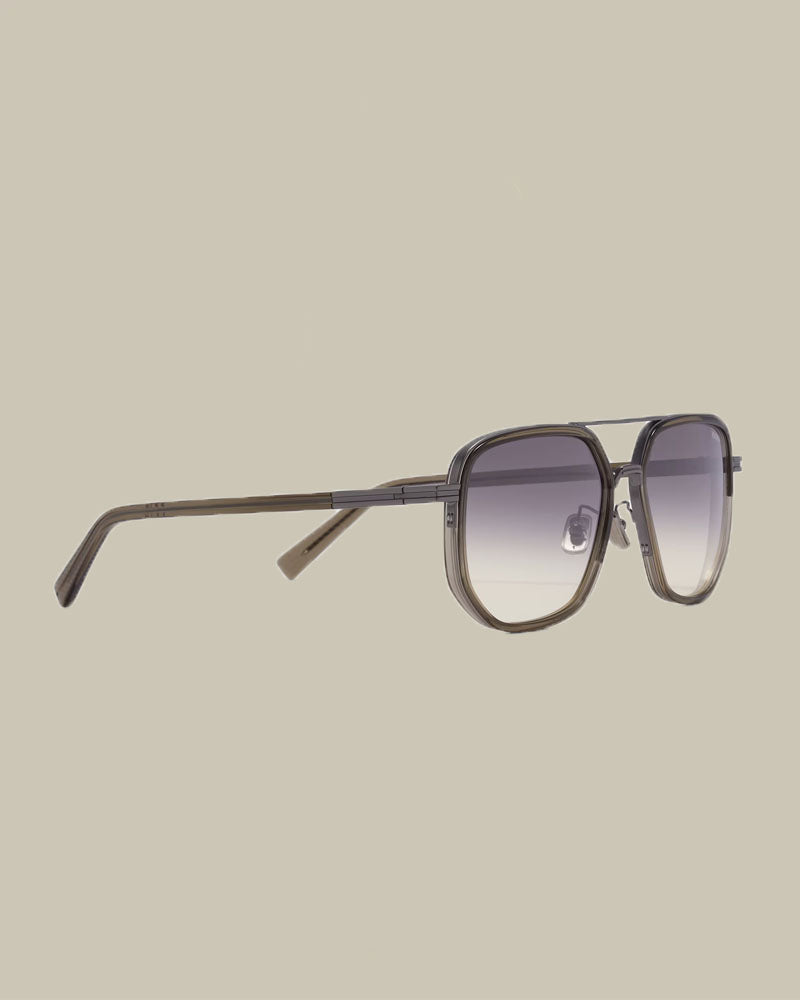 Gunmetal Acetate and Metal Sunglasses