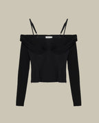 Hazel Off Shoulder Top Black