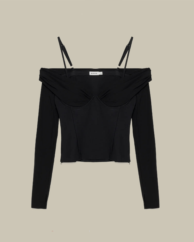 Hazel Off Shoulder Top Black