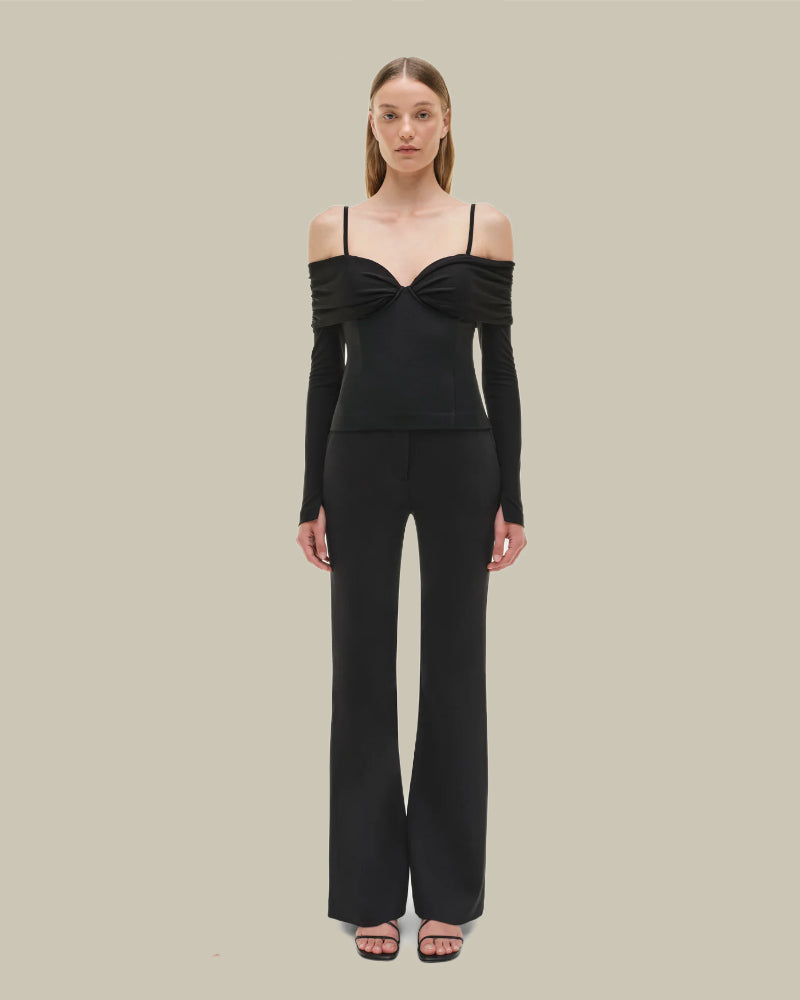 Hazel Off Shoulder Top Black