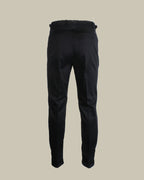 Navy Stretch Cotton 1 Pleat Chino With Side Adjusters