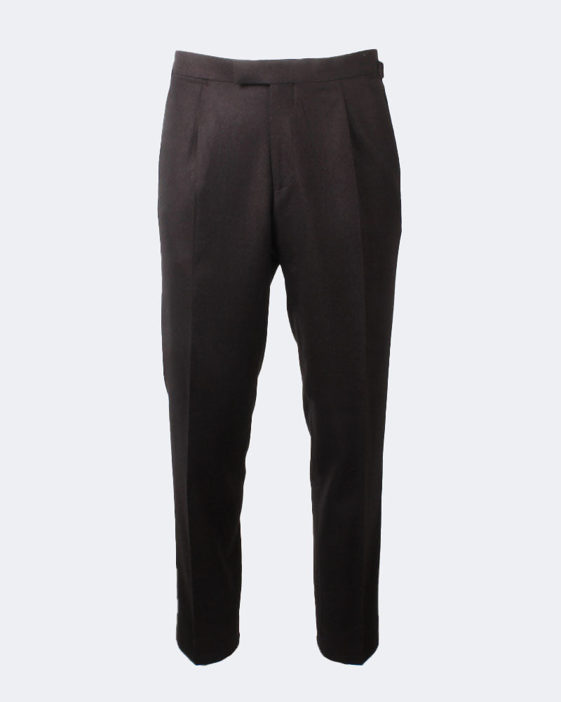 Brown Loro Piana Flannel Shawl Collar Tuxedo