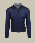 Blue Super Tasmania Merino Wool Half Zip