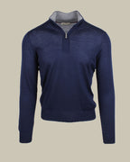 Blue Super Tasmania Merino Wool Half Zip