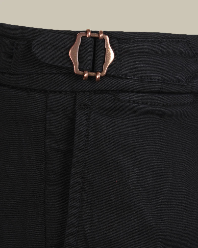 MANILA Black Cotton Stretch Chino