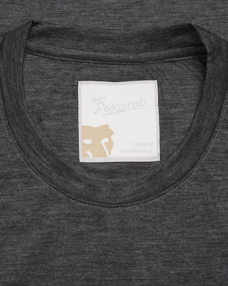 JAMES Virgin Wool Dark Grey T Shirt