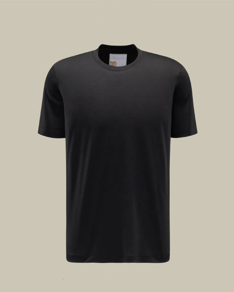 JAMES Black Merino Wool T Shirt