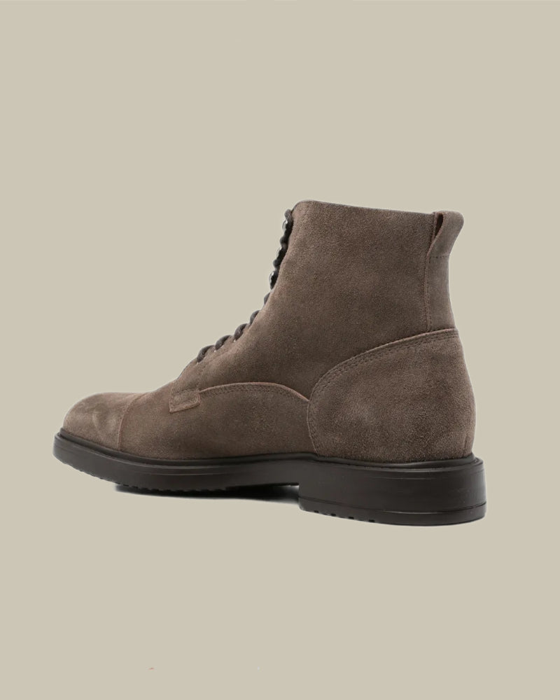 Brown Suede Lace Ankle Boots