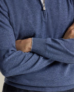 Denim Half Zip Cashmere Sweater