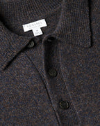 Lambswool Knitted Polo Shirt Midnight Navy Twist