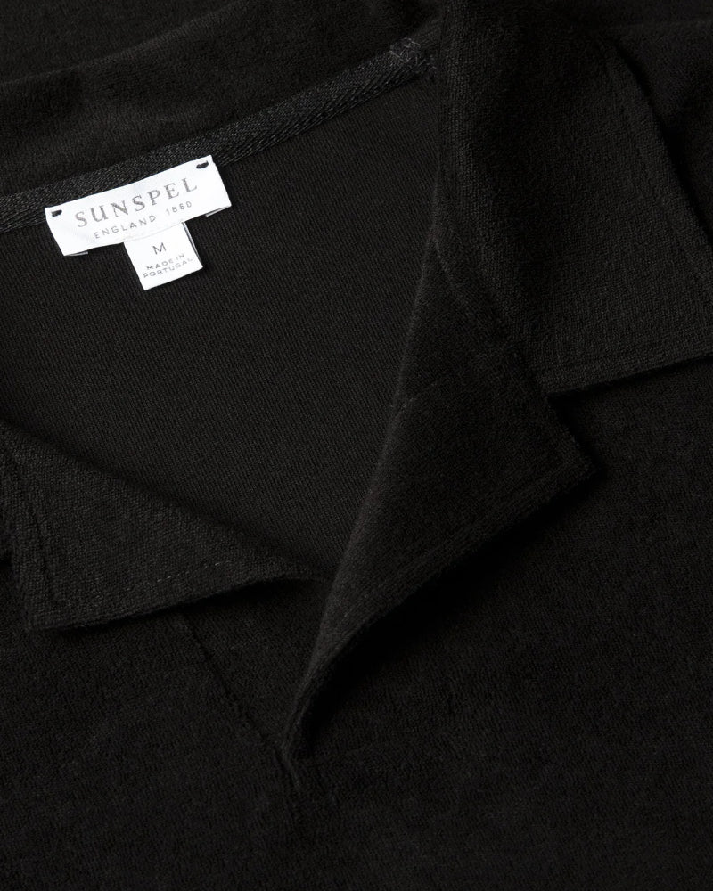 Black Towelling Polo