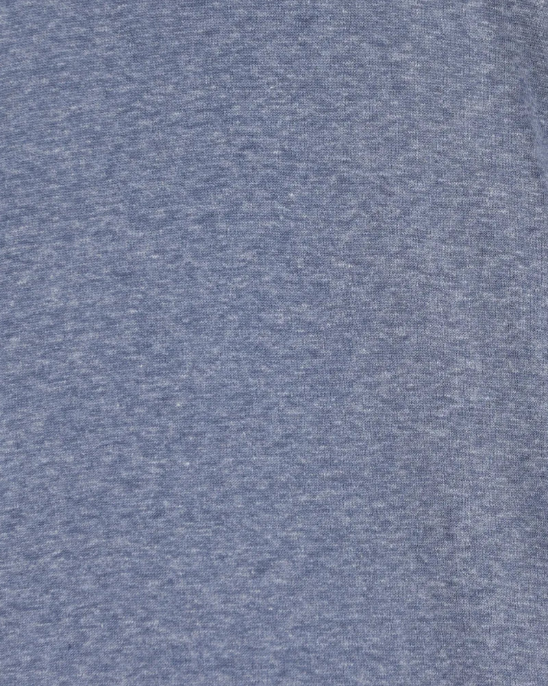 Melange Blue Linen & Silk Blend Knit Polo