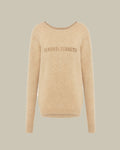 Beige Logo Cashmere Sweater