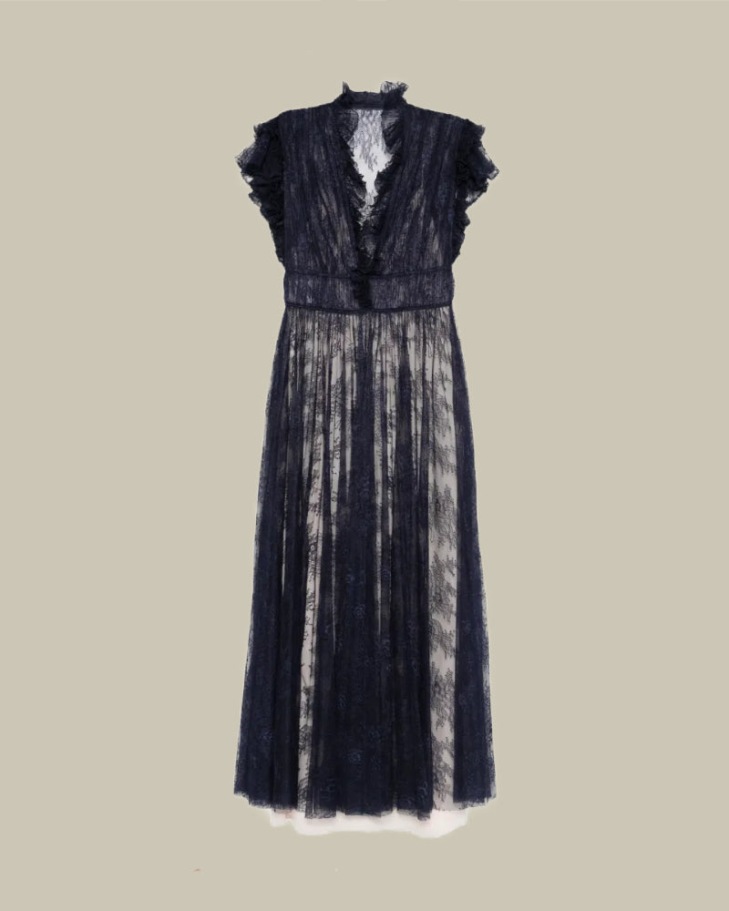 Navy Lace Maxi Dress