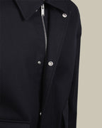 Casimir Navy Stretch-Cotton Twill Blouson Jacket