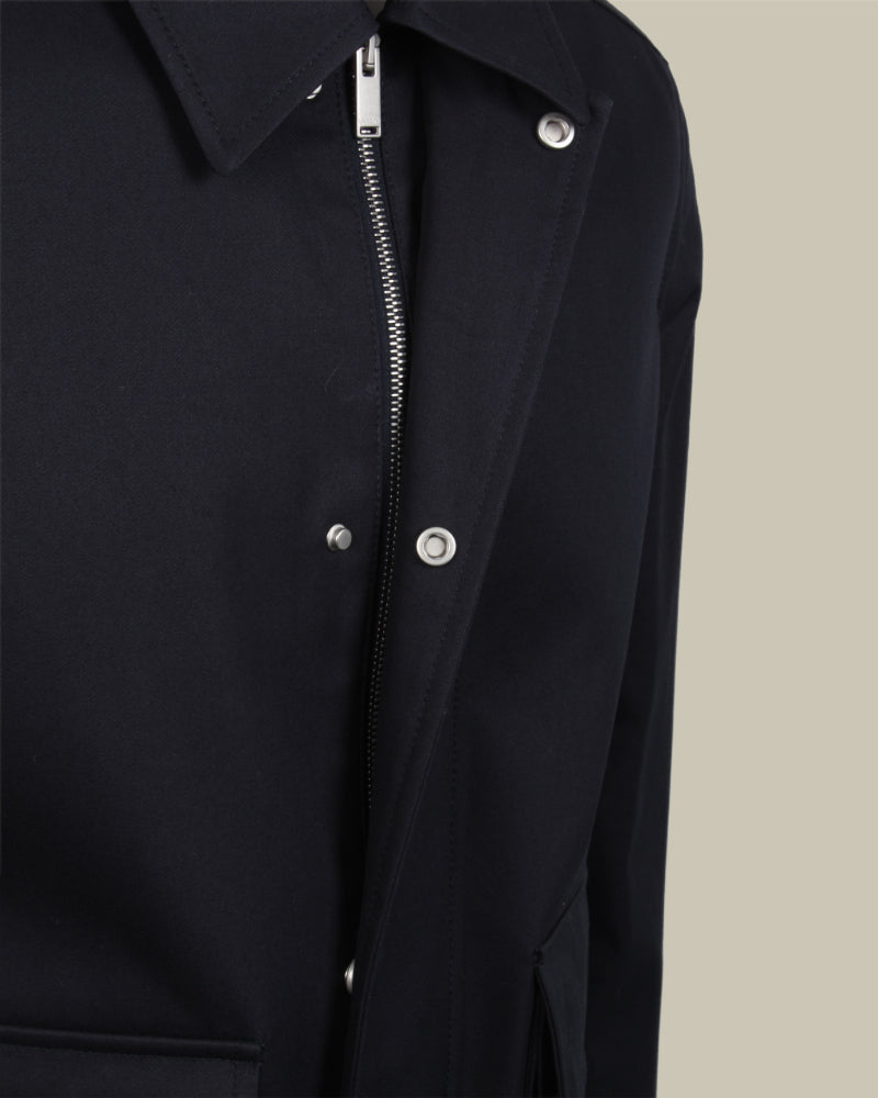 Casimir Navy Stretch-Cotton Twill Blouson Jacket