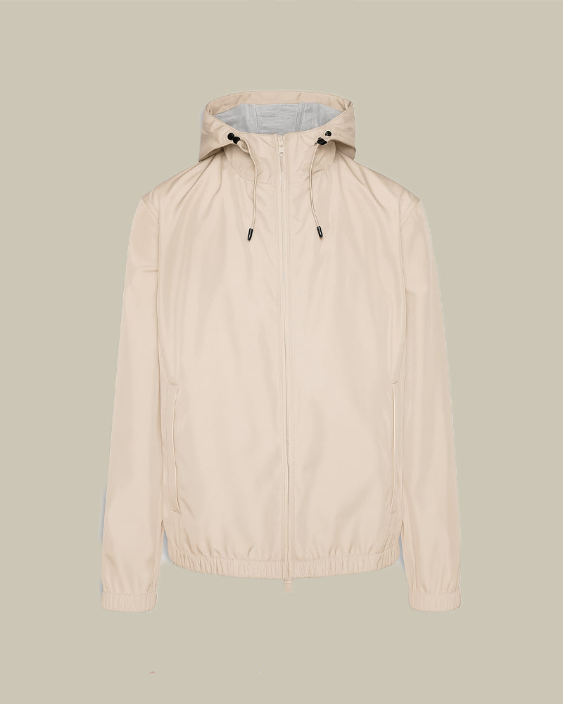 Beige Nylon Hooded Blouson