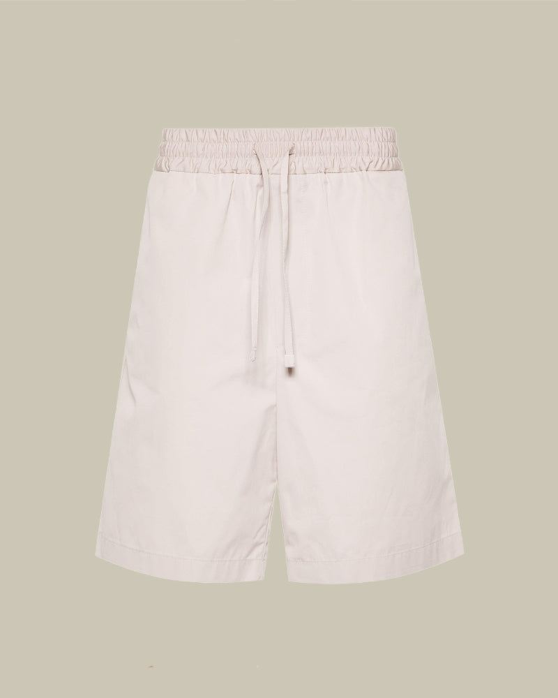 White Drawstring Waist Bermuda Shorts