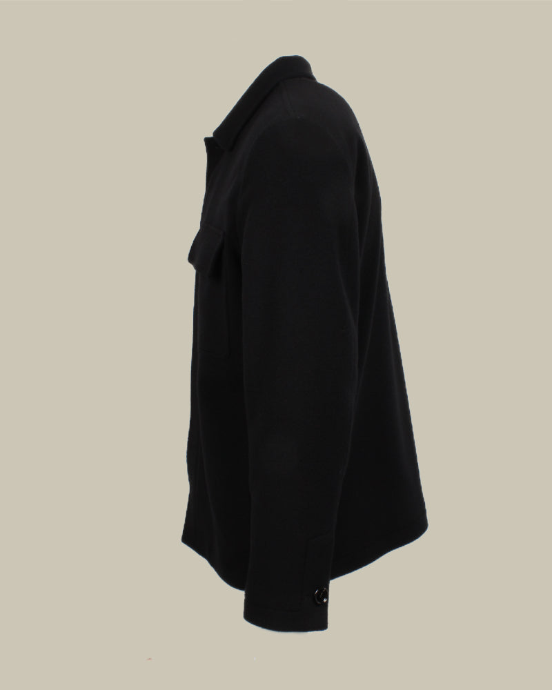 Black Cashmere Blend Overshirt