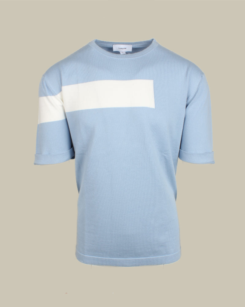 Knitted Baby Blue Stripe T Shirt