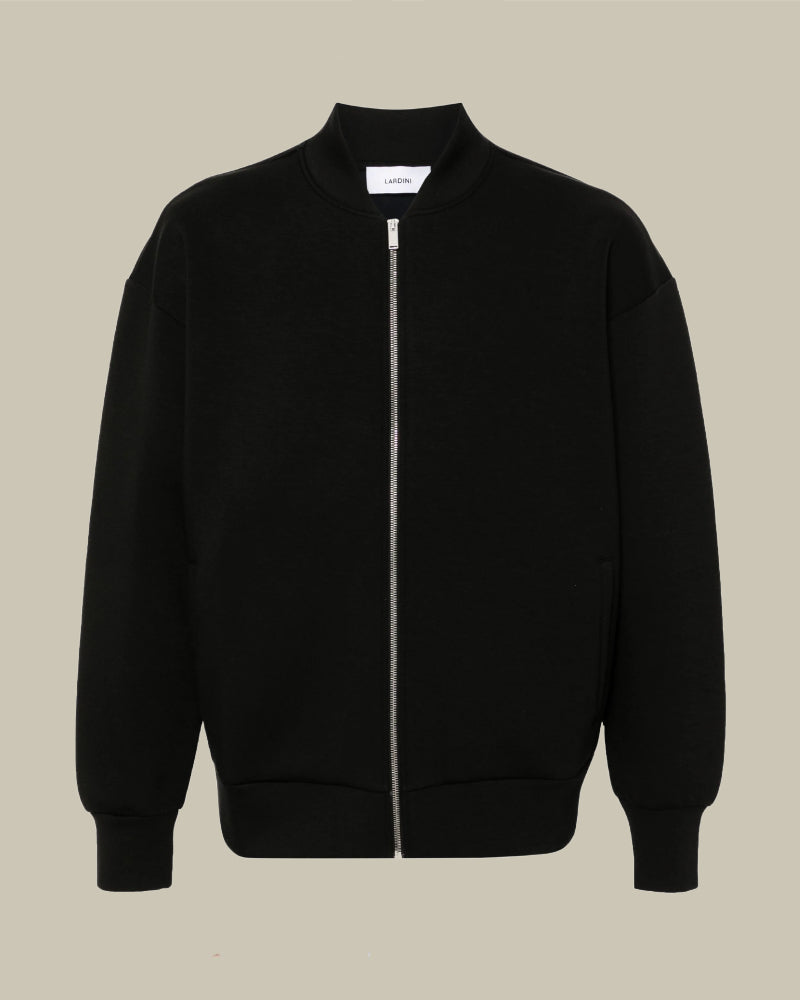 Black Jersey Bomber Jacket