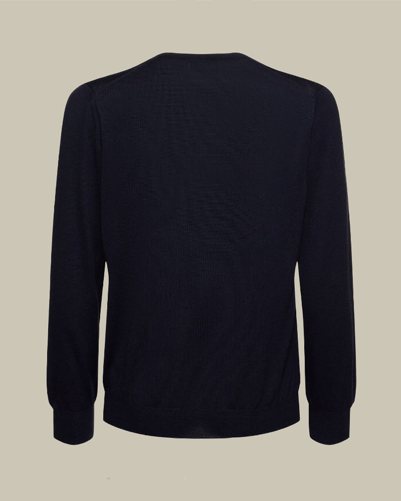 Navy Merino Wool Crewneck