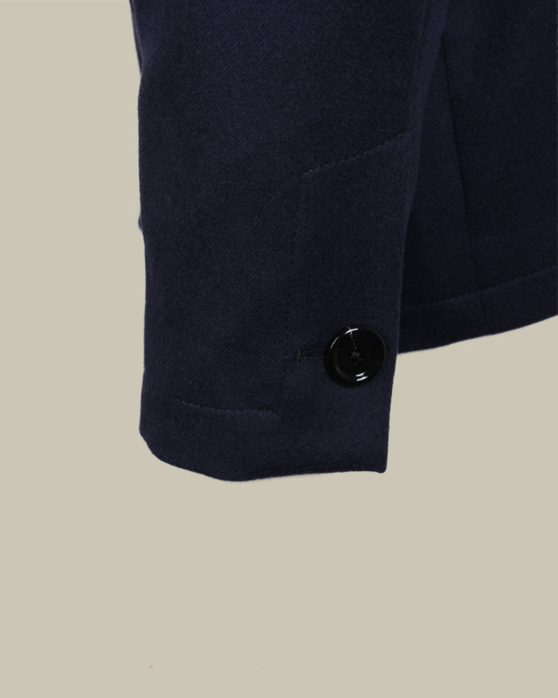 Navy Cashmere Blend Overshirt