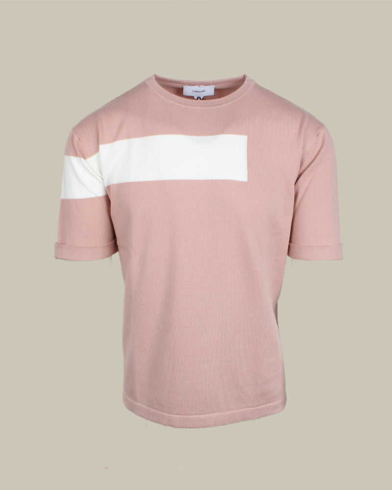 Knitted Pink Stripe T Shirt